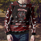 Personalised Ngapuhi Aotearoa Meri Kirihimete Ugly Christmas Sweater Maori Kiwi Bird Silver Fern Koru Pattern