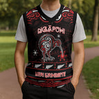 Personalised Ngapuhi Aotearoa Meri Kirihimete Christmas Knitted V-Neck Vest Maori Kiwi Bird Silver Fern Koru Pattern