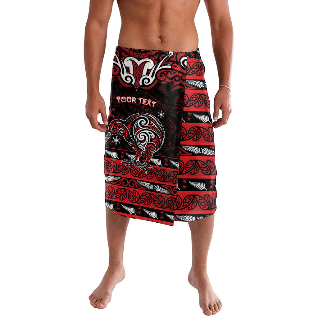 Personalised Ngapuhi Aotearoa Meri Kirihimete Lavalava Maori Kiwi Bird Silver Fern Koru Pattern