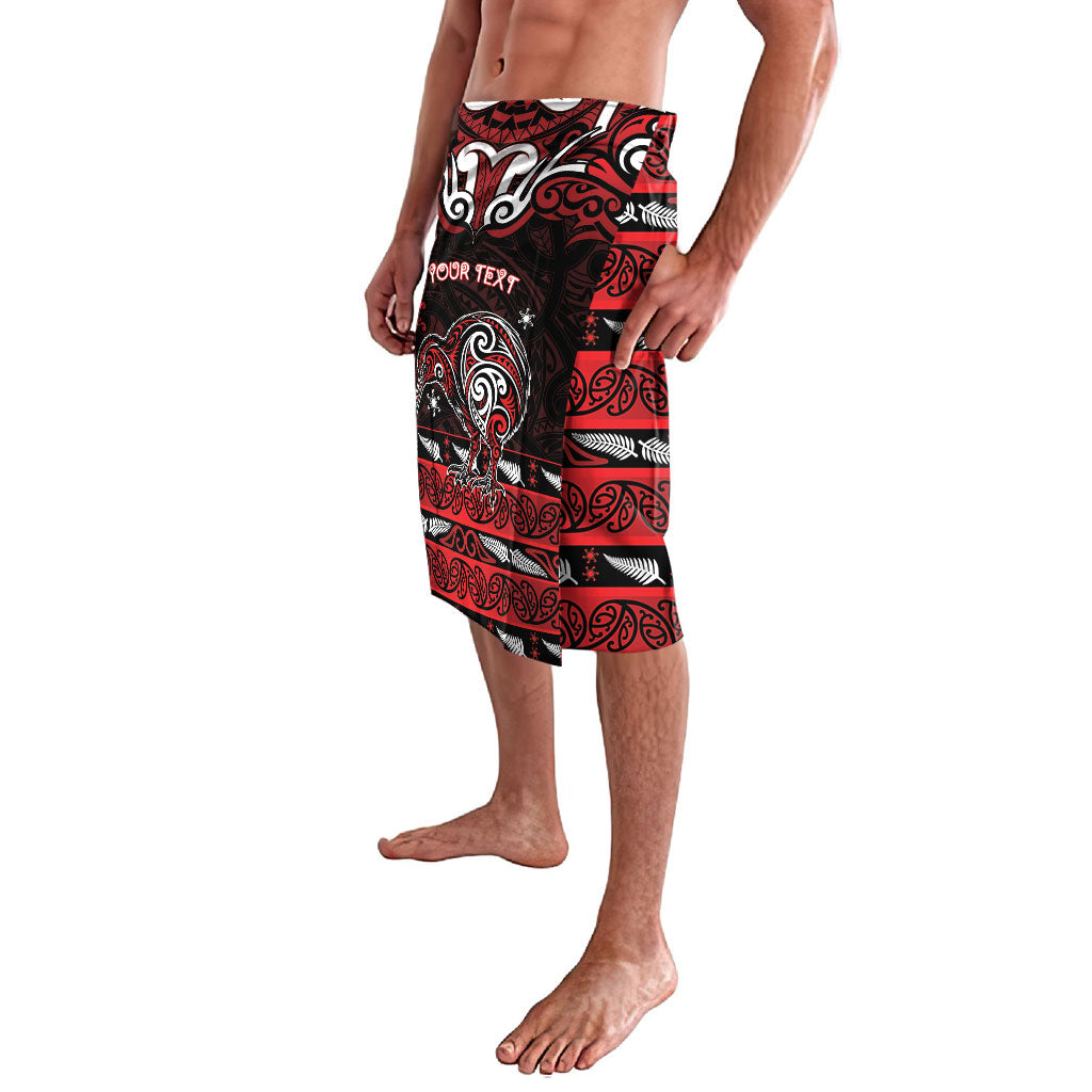 Personalised Ngapuhi Aotearoa Meri Kirihimete Lavalava Maori Kiwi Bird Silver Fern Koru Pattern