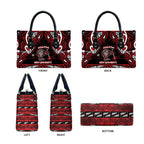 Ngapuhi Aotearoa Meri Kirihimete Leather Bag Maori Kiwi Bird Silver Fern Koru Pattern