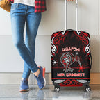 Ngapuhi Aotearoa Meri Kirihimete Luggage Cover Maori Kiwi Bird Silver Fern Koru Pattern