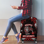 Ngapuhi Aotearoa Meri Kirihimete Luggage Cover Maori Kiwi Bird Silver Fern Koru Pattern