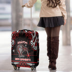 Ngapuhi Aotearoa Meri Kirihimete Luggage Cover Maori Kiwi Bird Silver Fern Koru Pattern