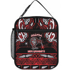 Ngapuhi Aotearoa Meri Kirihimete Lunch Bag Maori Kiwi Bird Silver Fern Koru Pattern