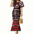 Personalised Ngapuhi Aotearoa Meri Kirihimete Mermaid Dress Maori Kiwi Bird Silver Fern Koru Pattern