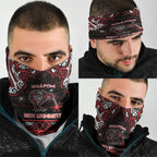 Ngapuhi Aotearoa Meri Kirihimete Neck Gaiter Maori Kiwi Bird Silver Fern Koru Pattern