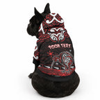 Personalised Ngapuhi Aotearoa Meri Kirihimete Pet Hoodie Maori Kiwi Bird Silver Fern Koru Pattern
