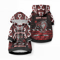 Personalised Ngapuhi Aotearoa Meri Kirihimete Pet Hoodie Maori Kiwi Bird Silver Fern Koru Pattern