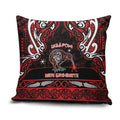 Ngapuhi Aotearoa Meri Kirihimete Pillow Cover Maori Kiwi Bird Silver Fern Koru Pattern