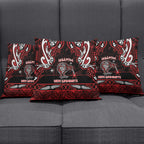 Ngapuhi Aotearoa Meri Kirihimete Pillow Cover Maori Kiwi Bird Silver Fern Koru Pattern