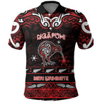 Personalised Ngapuhi Aotearoa Meri Kirihimete Polo Shirt Maori Kiwi Bird Silver Fern Koru Pattern