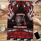 Ngapuhi Aotearoa Meri Kirihimete Puzzle Maori Kiwi Bird Silver Fern Koru Pattern