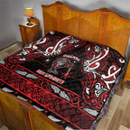 Ngapuhi Aotearoa Meri Kirihimete Quilt Maori Kiwi Bird Silver Fern Koru Pattern