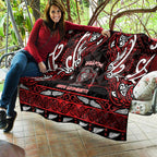 Ngapuhi Aotearoa Meri Kirihimete Quilt Maori Kiwi Bird Silver Fern Koru Pattern