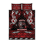 Ngapuhi Aotearoa Meri Kirihimete Quilt Bed Set Maori Kiwi Bird Silver Fern Koru Pattern