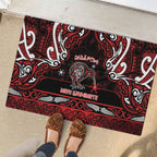 Ngapuhi Aotearoa Meri Kirihimete Rubber Doormat Maori Kiwi Bird Silver Fern Koru Pattern