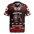 Personalised Ngapuhi Aotearoa Meri Kirihimete Rugby Jersey Maori Kiwi Bird Silver Fern Koru Pattern
