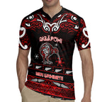 Personalised Ngapuhi Aotearoa Meri Kirihimete Rugby Jersey Maori Kiwi Bird Silver Fern Koru Pattern