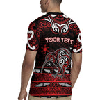 Personalised Ngapuhi Aotearoa Meri Kirihimete Rugby Jersey Maori Kiwi Bird Silver Fern Koru Pattern