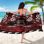 Ngapuhi Aotearoa Meri Kirihimete Sarong Maori Kiwi Bird Silver Fern Koru Pattern