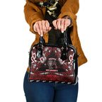 Ngapuhi Aotearoa Meri Kirihimete Shoulder Handbag Maori Kiwi Bird Silver Fern Koru Pattern