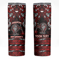 Personalised Ngapuhi Aotearoa Meri Kirihimete Skinny Tumbler Maori Kiwi Bird Silver Fern Koru Pattern