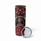 Personalised Ngapuhi Aotearoa Meri Kirihimete Skinny Tumbler Maori Kiwi Bird Silver Fern Koru Pattern