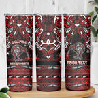 Personalised Ngapuhi Aotearoa Meri Kirihimete Skinny Tumbler Maori Kiwi Bird Silver Fern Koru Pattern
