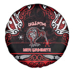 Ngapuhi Aotearoa Meri Kirihimete Spare Tire Cover Maori Kiwi Bird Silver Fern Koru Pattern