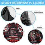 Ngapuhi Aotearoa Meri Kirihimete Spare Tire Cover Maori Kiwi Bird Silver Fern Koru Pattern