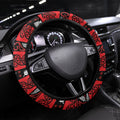 Ngapuhi Aotearoa Meri Kirihimete Steering Wheel Cover Maori Kiwi Bird Silver Fern Koru Pattern