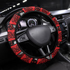 Ngapuhi Aotearoa Meri Kirihimete Steering Wheel Cover Maori Kiwi Bird Silver Fern Koru Pattern