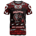 Personalised Ngapuhi Aotearoa Meri Kirihimete T Shirt Maori Kiwi Bird Silver Fern Koru Pattern