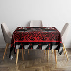 Ngapuhi Aotearoa Meri Kirihimete Tablecloth Maori Kiwi Bird Silver Fern Koru Pattern