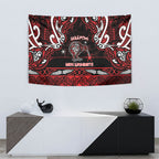 Ngapuhi Aotearoa Meri Kirihimete Tapestry Maori Kiwi Bird Silver Fern Koru Pattern