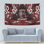 Ngapuhi Aotearoa Meri Kirihimete Tapestry Maori Kiwi Bird Silver Fern Koru Pattern