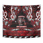 Ngapuhi Aotearoa Meri Kirihimete Tapestry Maori Kiwi Bird Silver Fern Koru Pattern
