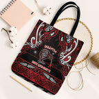Ngapuhi Aotearoa Meri Kirihimete Tote Bag Maori Kiwi Bird Silver Fern Koru Pattern