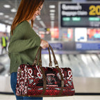 Ngapuhi Aotearoa Meri Kirihimete Travel Bag Maori Kiwi Bird Silver Fern Koru Pattern