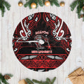 Ngapuhi Aotearoa Meri Kirihimete Tree Skirt Maori Kiwi Bird Silver Fern Koru Pattern