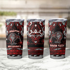 Personalised Ngapuhi Aotearoa Meri Kirihimete Tumbler Cup Maori Kiwi Bird Silver Fern Koru Pattern