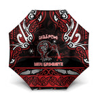 Ngapuhi Aotearoa Meri Kirihimete Umbrella Maori Kiwi Bird Silver Fern Koru Pattern