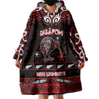 Personalised Ngapuhi Aotearoa Meri Kirihimete Wearable Blanket Hoodie Maori Kiwi Bird Silver Fern Koru Pattern