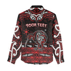 Personalised Ngapuhi Aotearoa Meri Kirihimete Women Casual Shirt Maori Kiwi Bird Silver Fern Koru Pattern