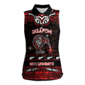 Personalised Ngapuhi Aotearoa Meri Kirihimete Women Sleeveless Polo Shirt Maori Kiwi Bird Silver Fern Koru Pattern