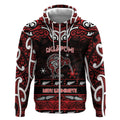 Personalised Ngapuhi Aotearoa Meri Kirihimete Zip Hoodie Maori Kiwi Bird Silver Fern Koru Pattern