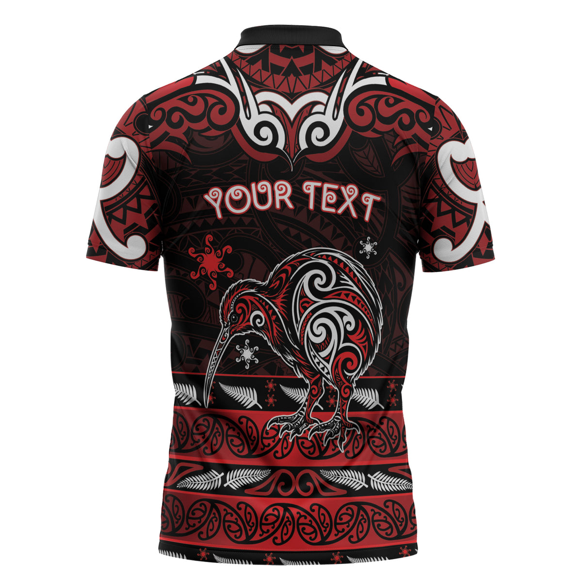 Personalised Ngapuhi Aotearoa Meri Kirihimete Zipper Polo Shirt Maori Kiwi Bird Silver Fern Koru Pattern