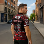 Personalised Ngapuhi Aotearoa Meri Kirihimete Zipper Polo Shirt Maori Kiwi Bird Silver Fern Koru Pattern