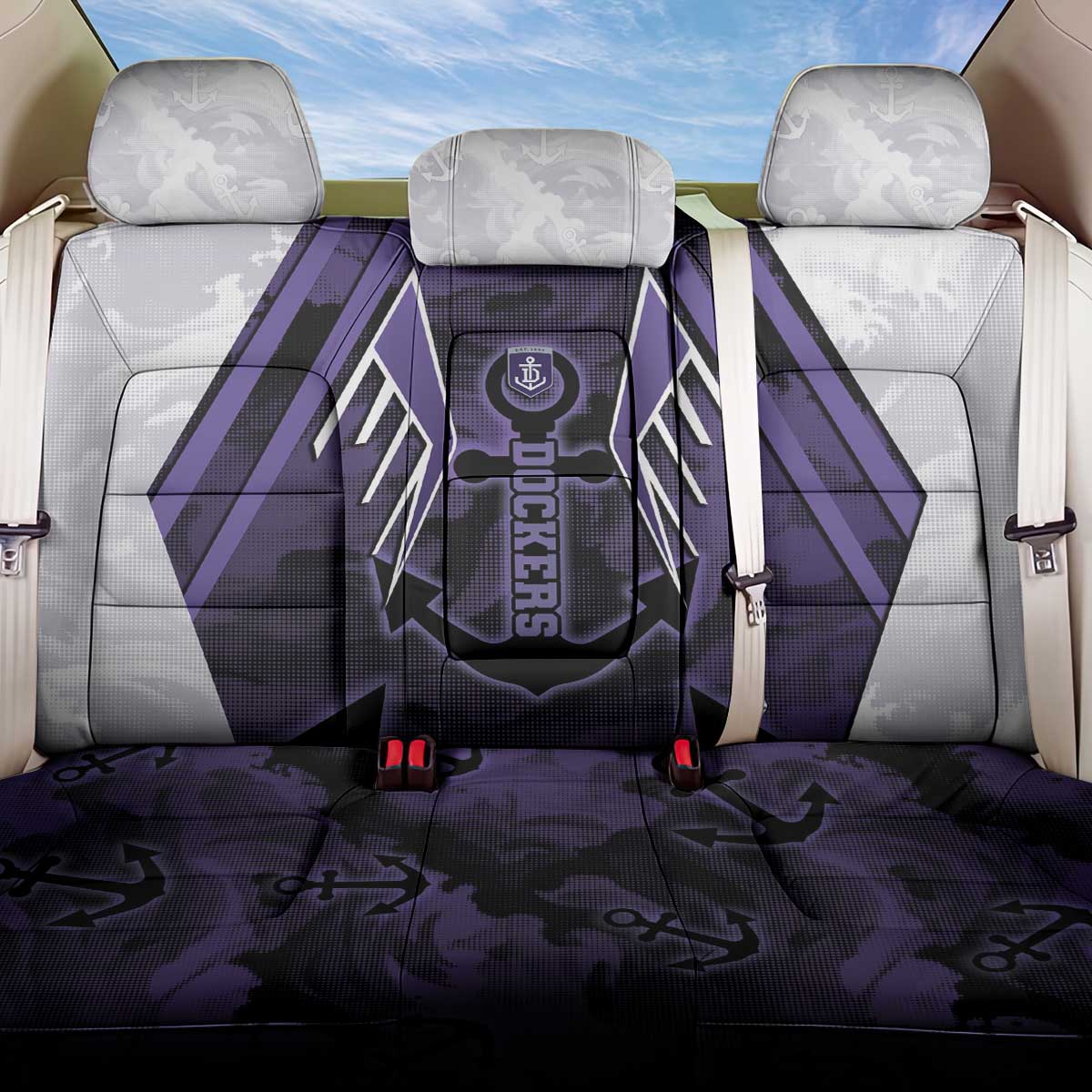 Fremantle Football Back Car Seat Cover Dockers Anchor Sporty Style